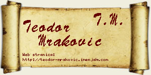 Teodor Mraković vizit kartica